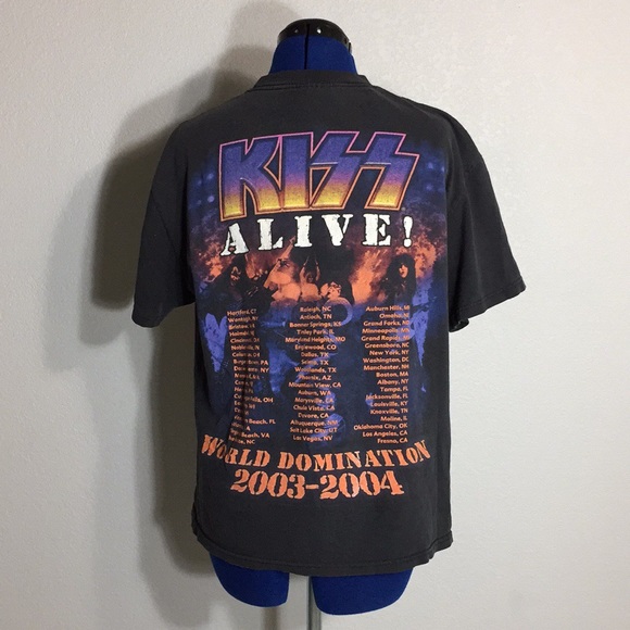 Rare 2003 2004 KISS Rock Band Concert Tee - Alive - Picture 5 of 8